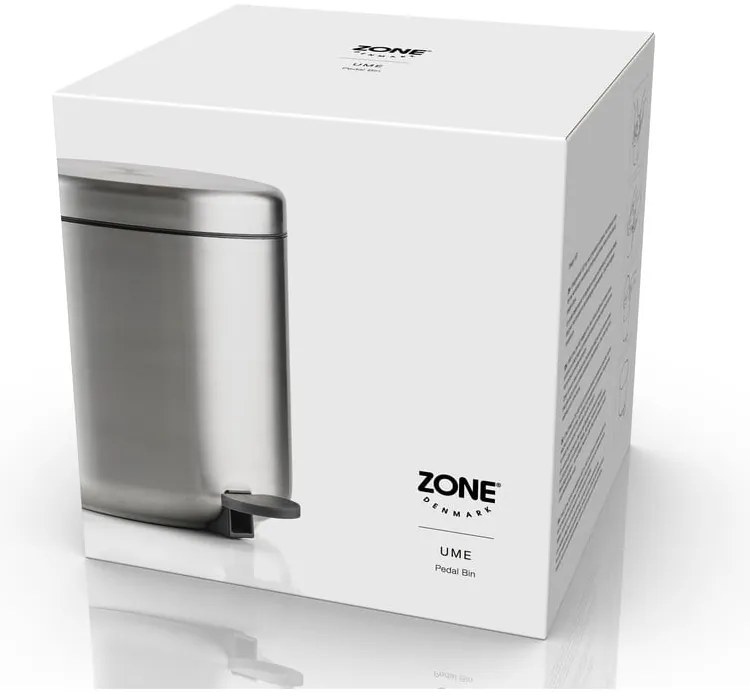 Cestino per la spazzatura color argento opaco in acciaio inox con pedale 4 l Ume – Zone