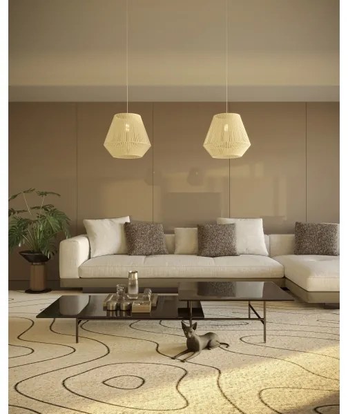 MAXLIGHT P0584 - Lampadario a sospensione con filo PRASLIN 1xE27/15W/230V diametro 44 cm beige