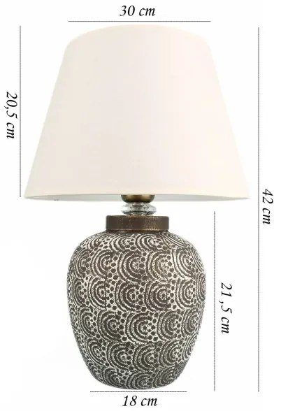 Lampada da tavolo RAMZES 1xE27/40W/230V bianca/grigia