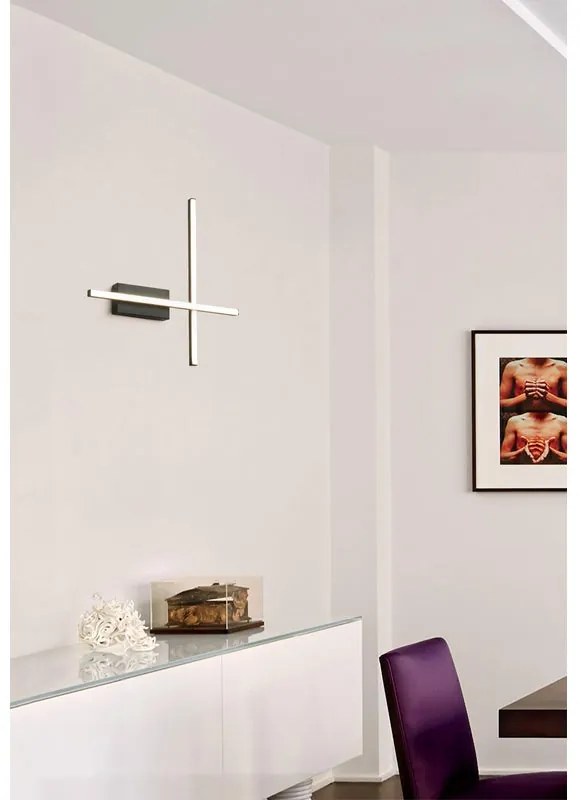 Applique LED design Hope nero, luce con 3 temperature di colore NOVECENTO