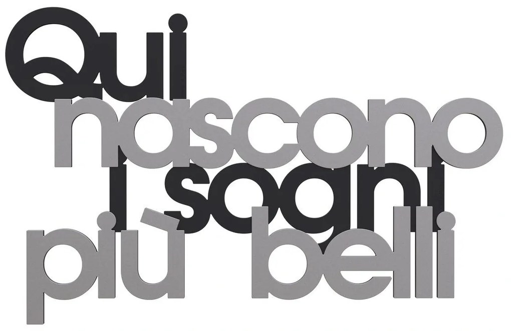 Callea Design Scritta da parete in legno "Qui nascono i sogni più belli" -in varie colorazioni NERO 48 x 30 h