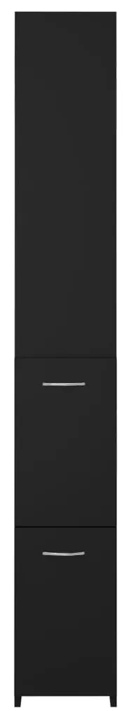 Armadietto da bagno nero 25x26,5x170 cm in legno multistrato