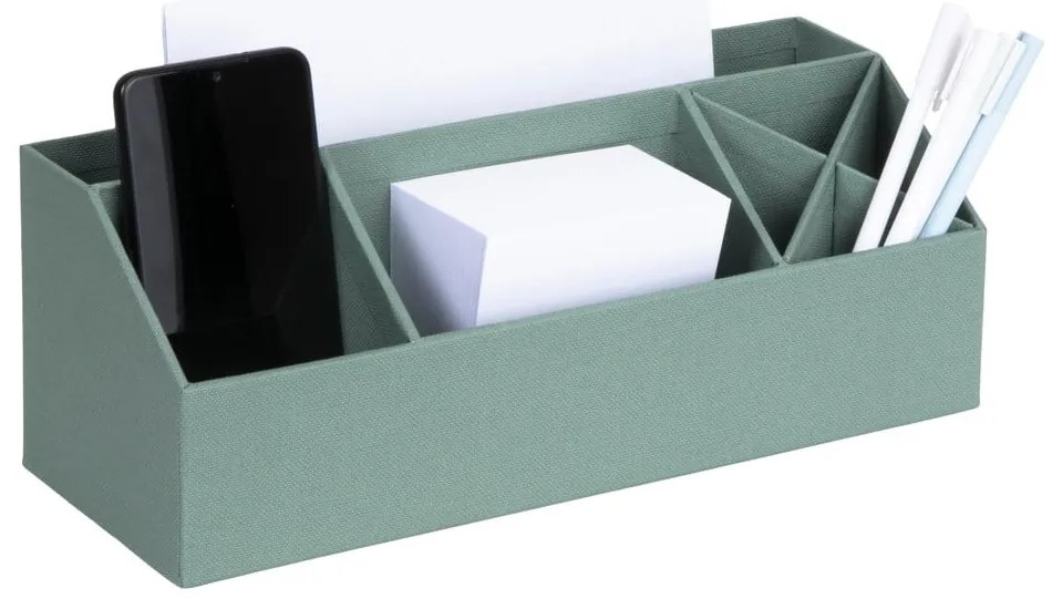 Organizer verde in cartone per cancelleria Elisa Canvas Paper Laminate – Bigso