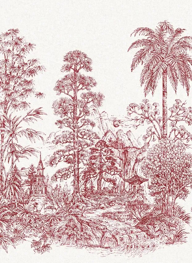 Jannelli & Volpi Wandbild Mandalay - White Red Panel 8