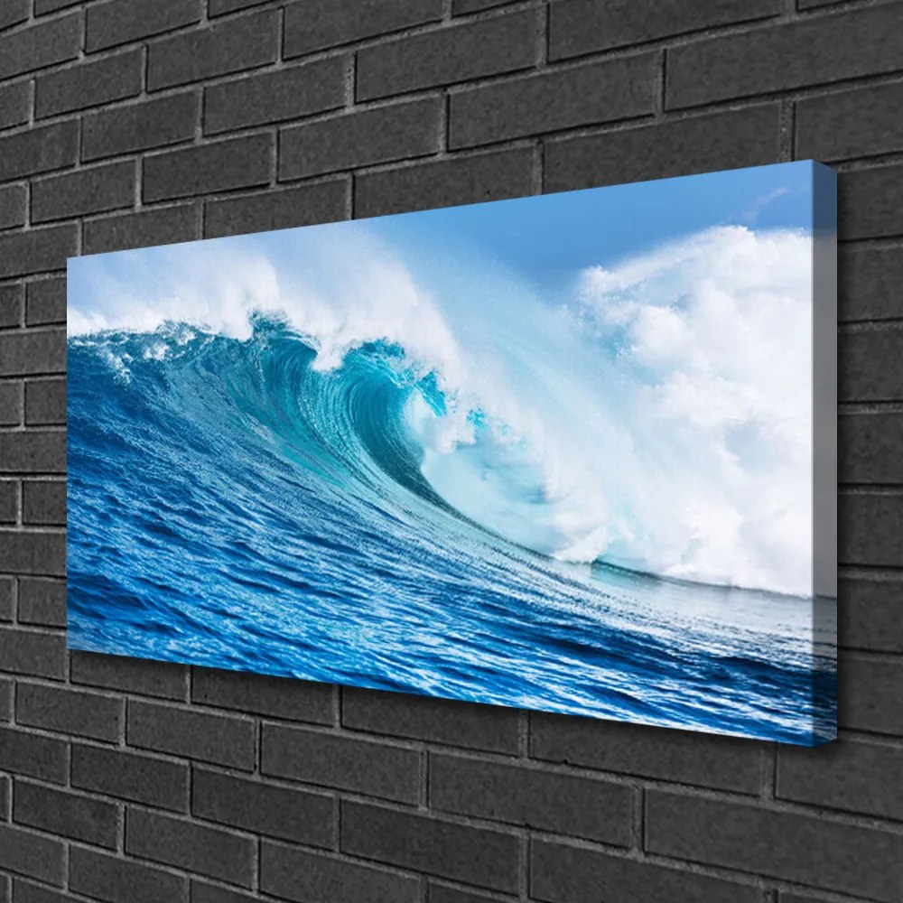 Quadro su tela Onde Mare Cielo Nuvole 140x70 cm