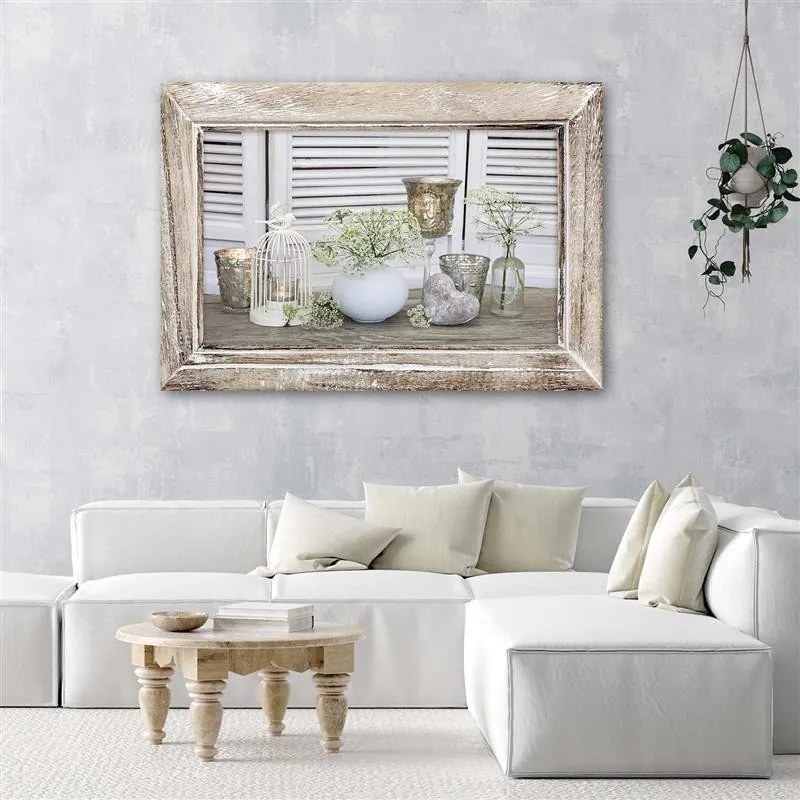 Quadro su tela, Natura morta Shabby chic  Dimensioni 90x60