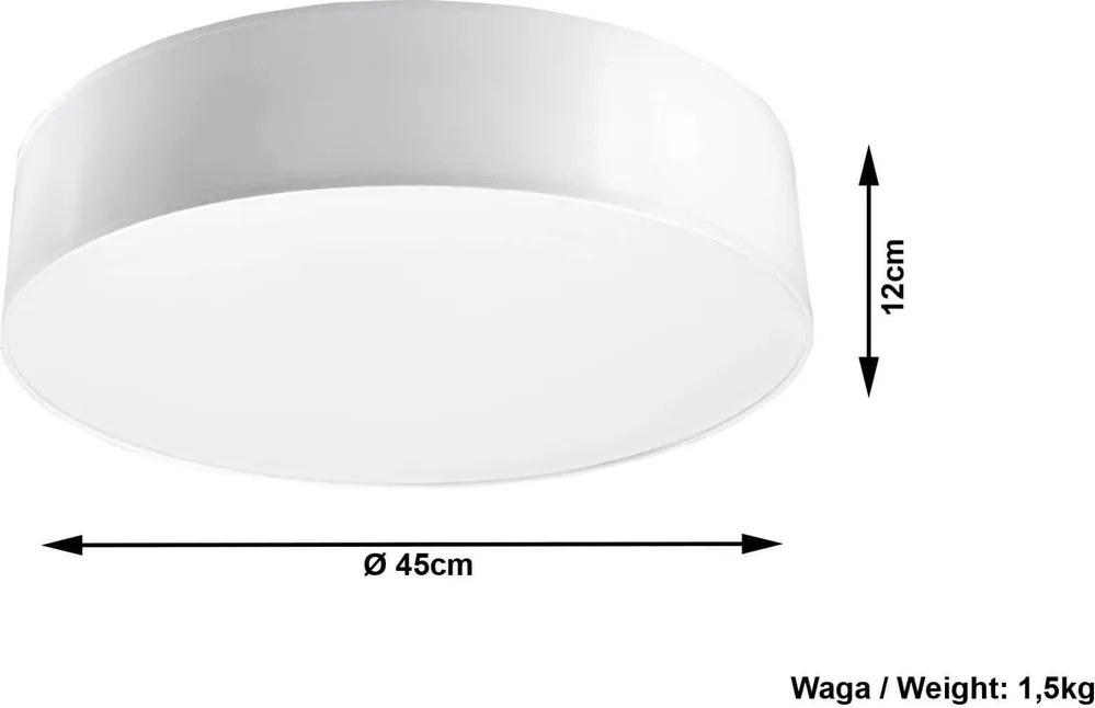 Plafoniera Tonda in PVC da Soffitto 3xE27 ARENA 45 Bianca da interno