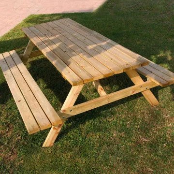 Tavolo da pic nic rettangolare in legno impregnato, cm 200 x 148 x 70 h