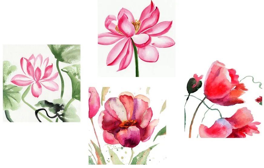 Set di quadri – Fiori ad acquerello