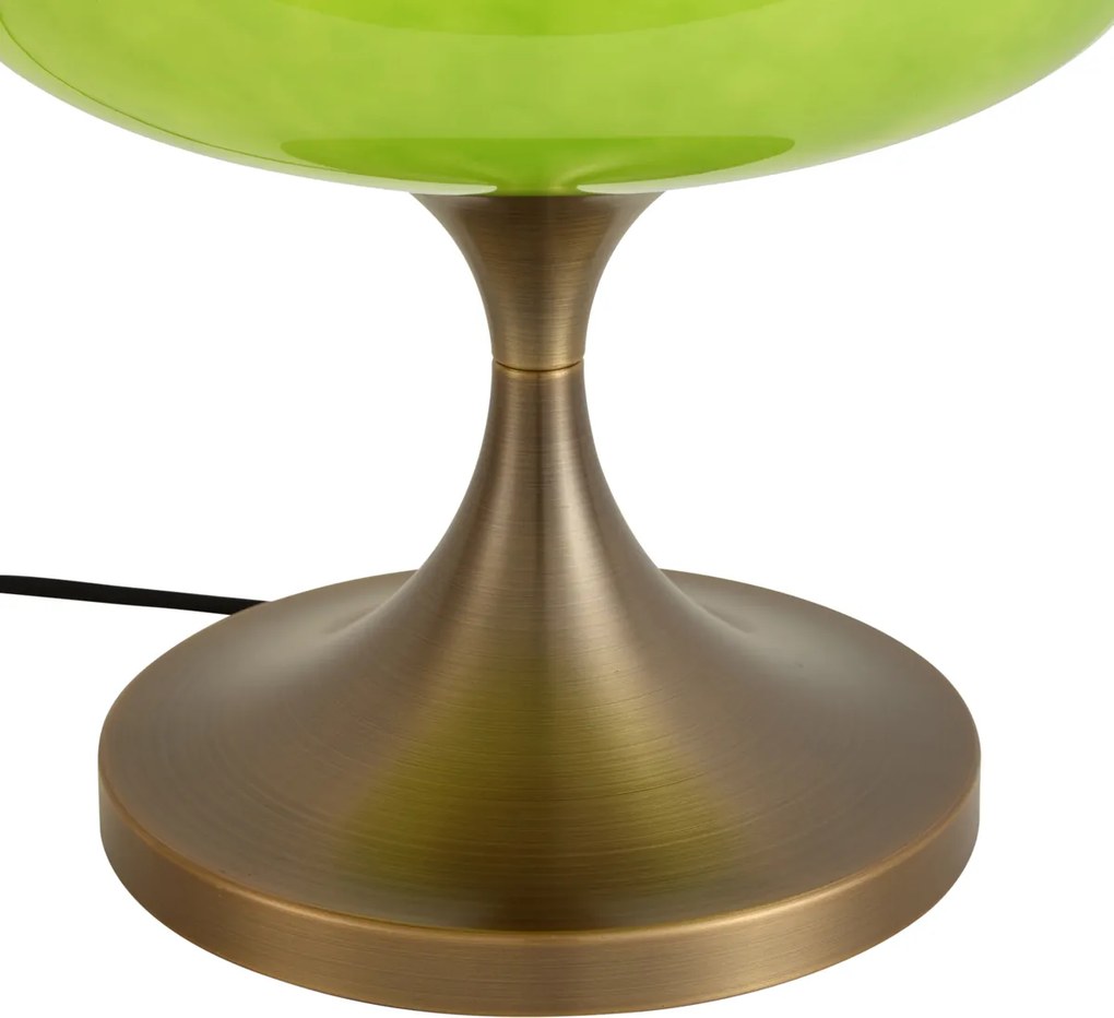 Lampada da tavolo retrò bronzo scuro con paralume in vetro verde 31 cm - Glaze