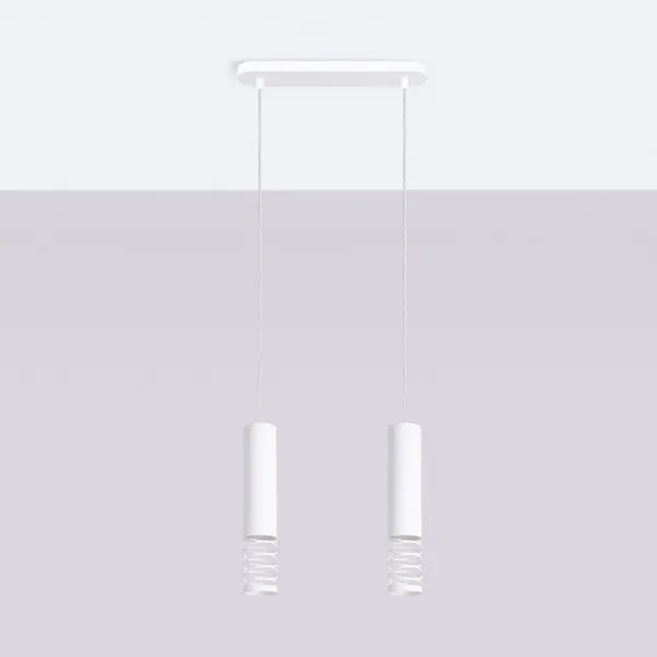 Sollux SL.1687 - Lampadario a sospensione con filo LAMI 2xGU10/10W/230V bianco