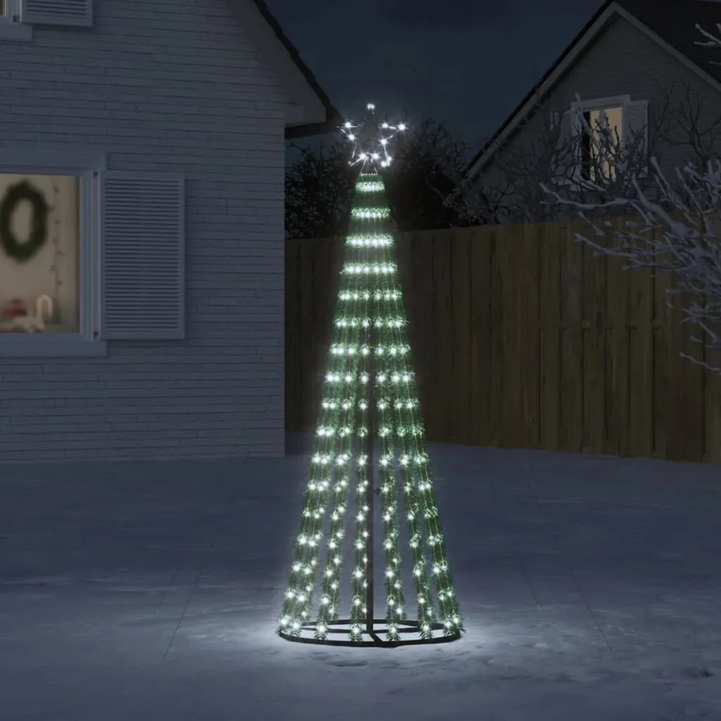 Illuminazione Albero di Natale a Cono con LED 688, 1544, 275 - Varie Dimensioni e Colori, Bianco Freddo / 275LED / 180cm