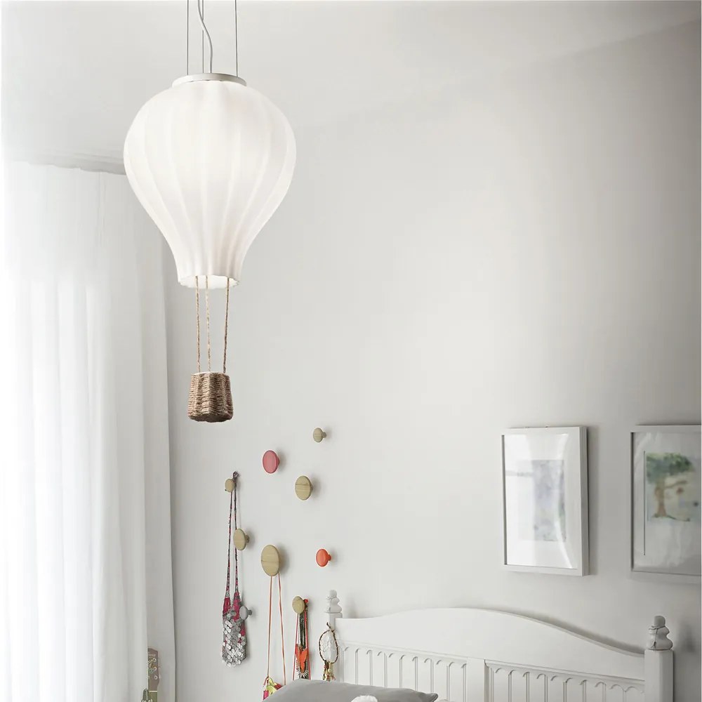 Sospensione Moderna Dream Corda Bianco 1 Luce E27 D42Cm