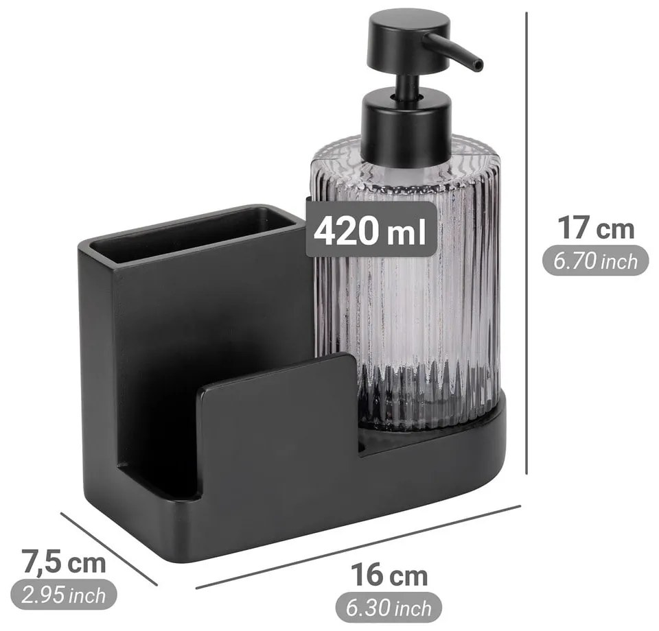 Supporto per detersivo nero in poliresina Pina – Wenko