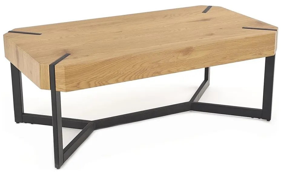 Tavolino da salotto LAVIDA 43x110 cm rovere dorato/nero