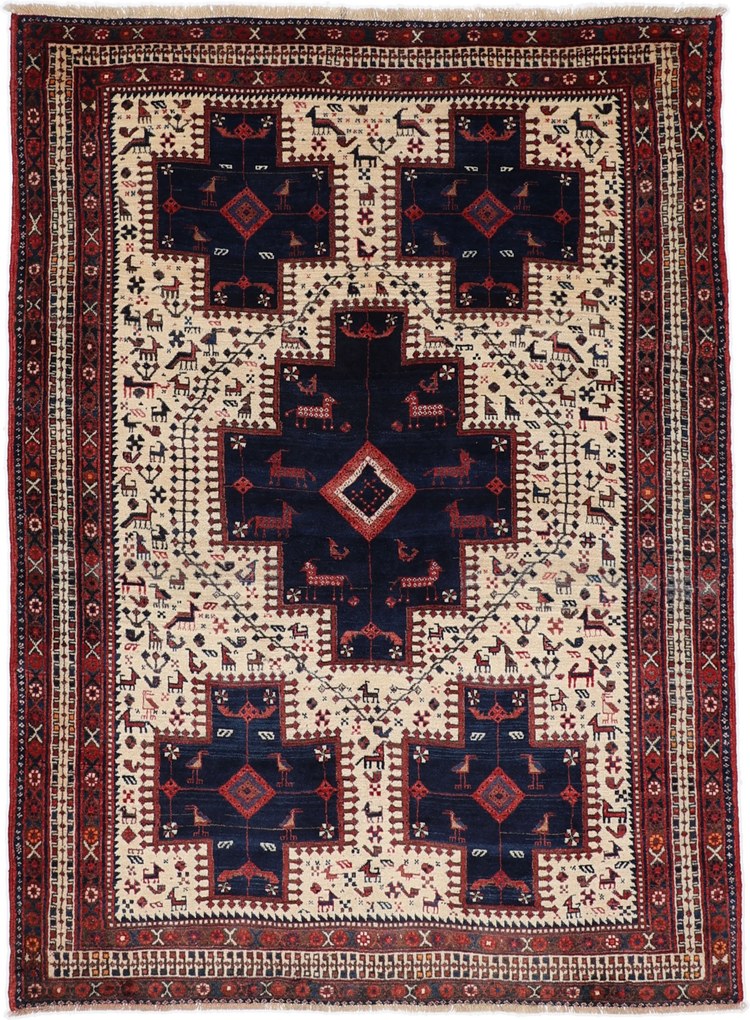 Afshar Tappeto persiano 160 x 210 (Iran) Annodato A Mano
