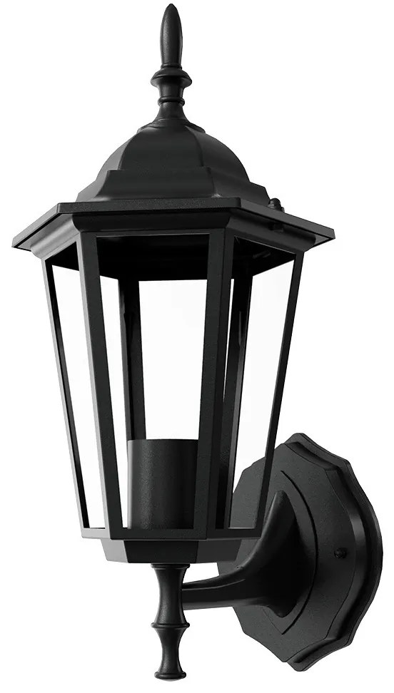 Applique Lanterna da Esterno IP54 E27 Nera - Serie TOSCA 1A