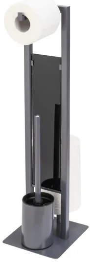 WENKO 25552100 - Scopino WC RIVALTA 18x70 cm grigio/nero