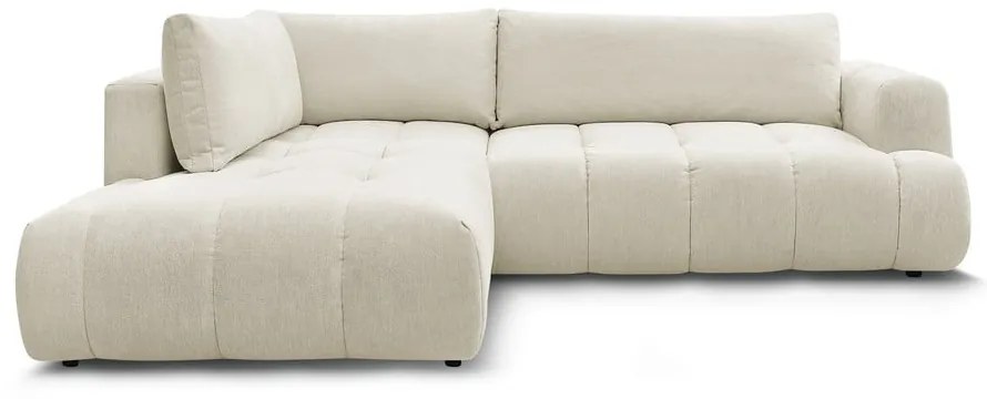 Divano angolare beige allungabile e con contenitore (penisola a sinistra/a L) Fuji – Bobochic Paris