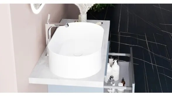 Lavabo Da appoggio Ovale In Ceramica 55x38x14 Cm Bianco Lucido