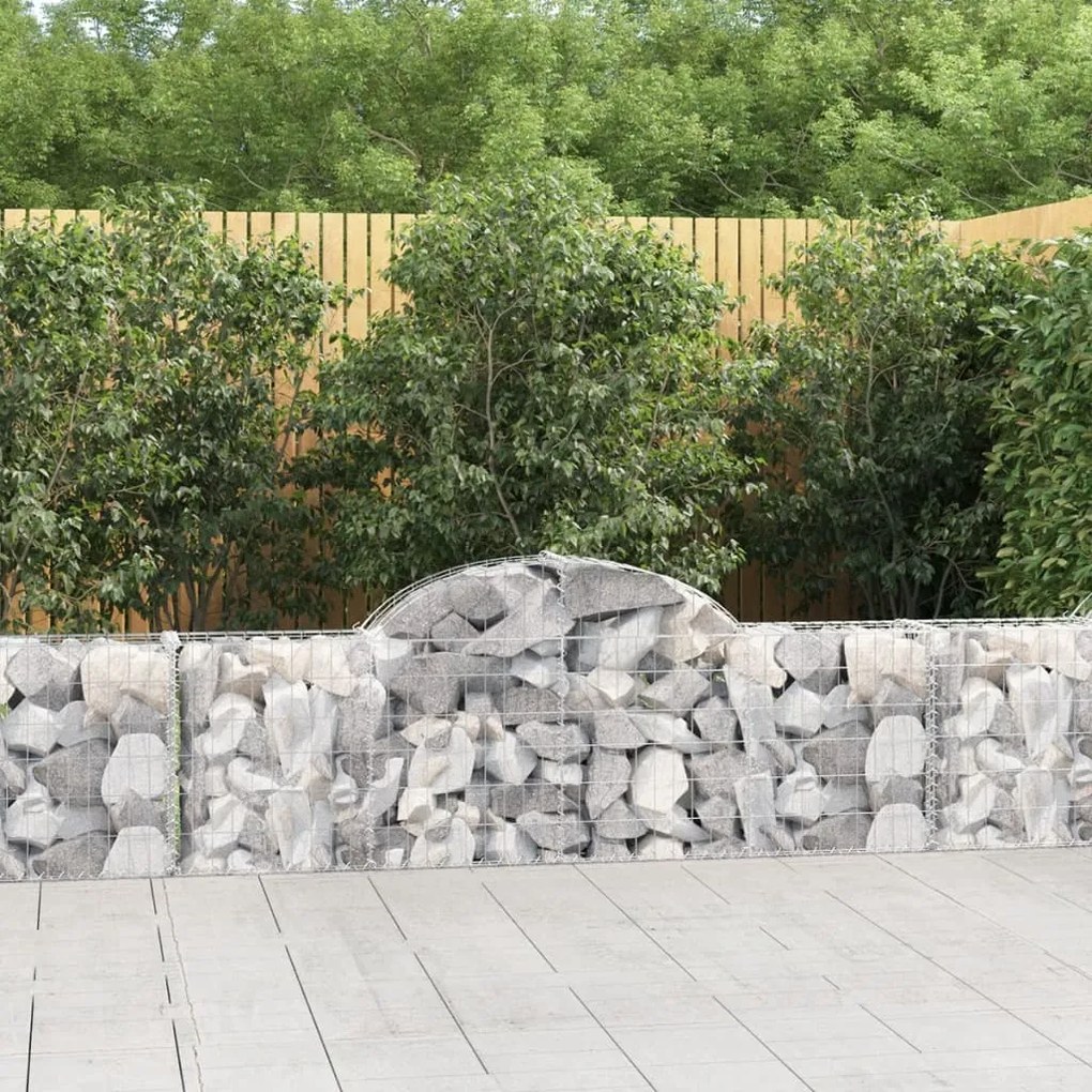 Cesto Gabbione Ad Arco 200x30x60/80 Cm Ferro Zincato /