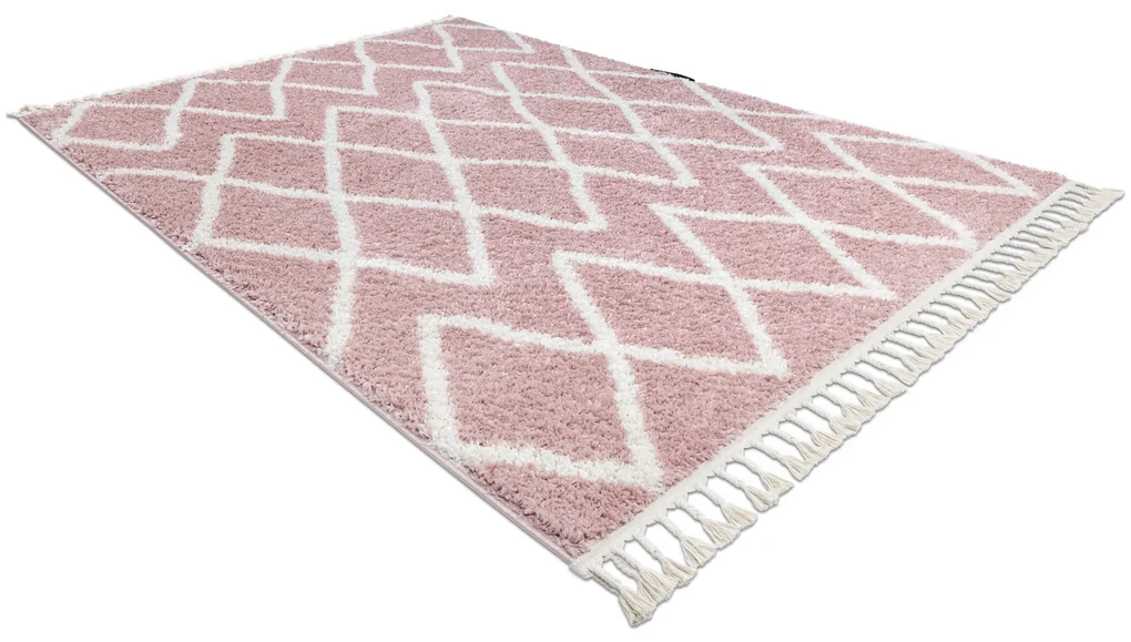 Tappeto BERBER BENI rosa Frange berbero marocchino shaggy