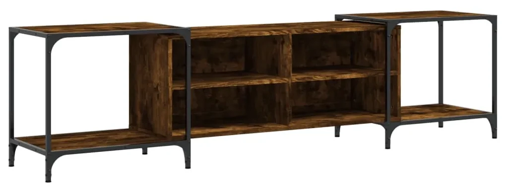 Mobile porta tv rovere fumo 203x37x50 cm in legno multistrato
