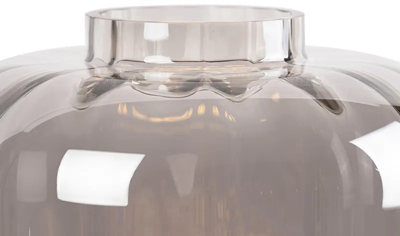 Lampada da tavolo di design nera con vetro fumé - Qara