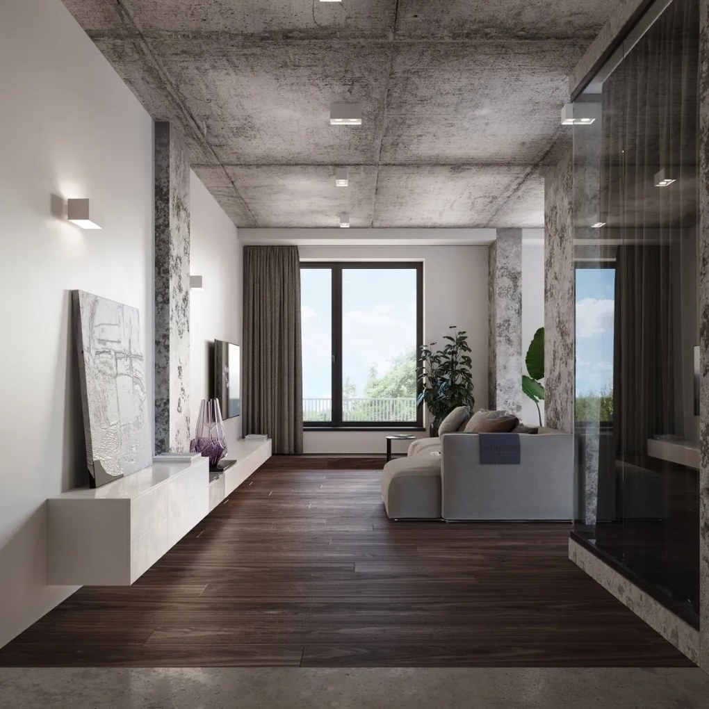 Applique Rettangolare da soffitto 2xGU10 QUAD in alluminio