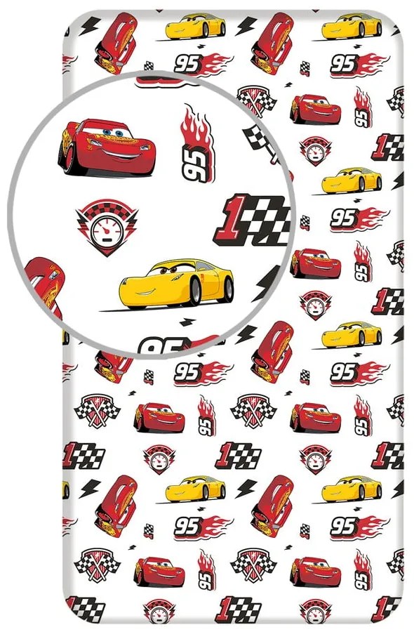 Lenzuolo con angoli per bambini in cotone 90x200 cm Cars "McQueen" – Jerry Fabrics