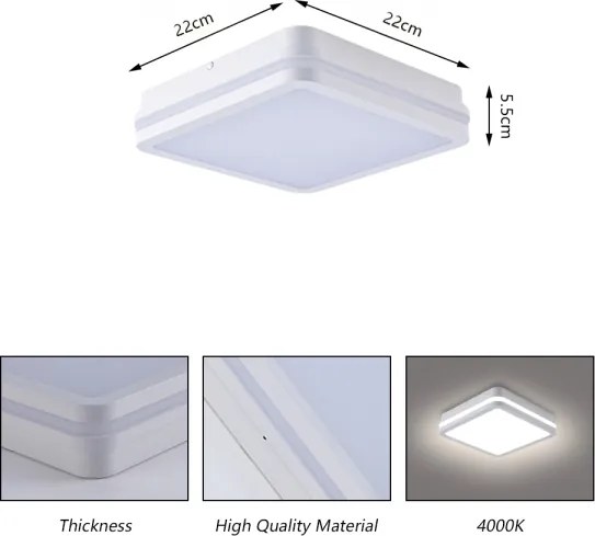 Brilagi - lampada da esterno con sensore BENE LED/18W/230V 22x22 cm bianca IP54