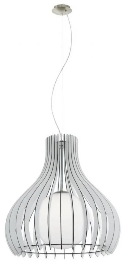Eglo 61716 - Lampadario a sospensione con filo TINDORI 1xE27/60W/230V diametro 60 cm bianco