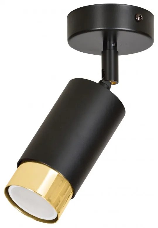 Lampada da soffitto e parete in Acciaio HIRO GU10 Colore del corpo Nero e Oro