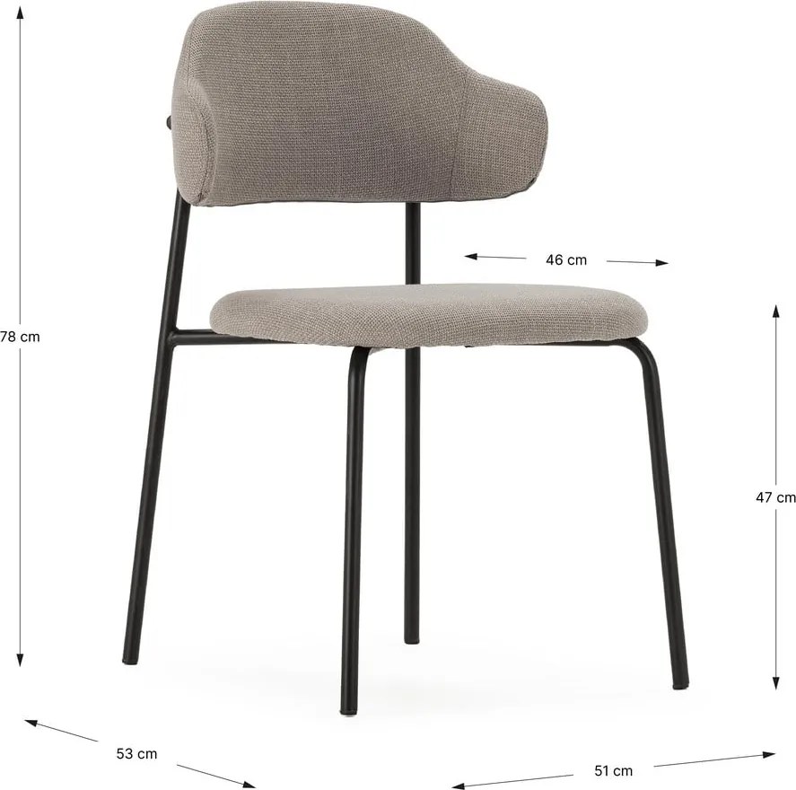 Sedie da pranzo in set grigio chiaro 4 pz Adriel – Marckeric