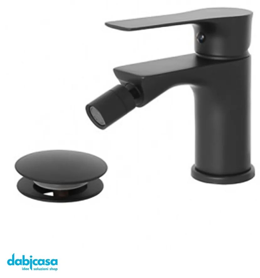 Miscelatore "Flat" Bidet Nero Opaco C/Scarico Click-Clack