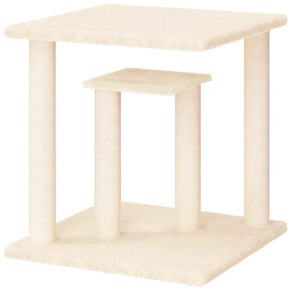 Pali tiragraffi per gatti con piattaforme crema 50 cm