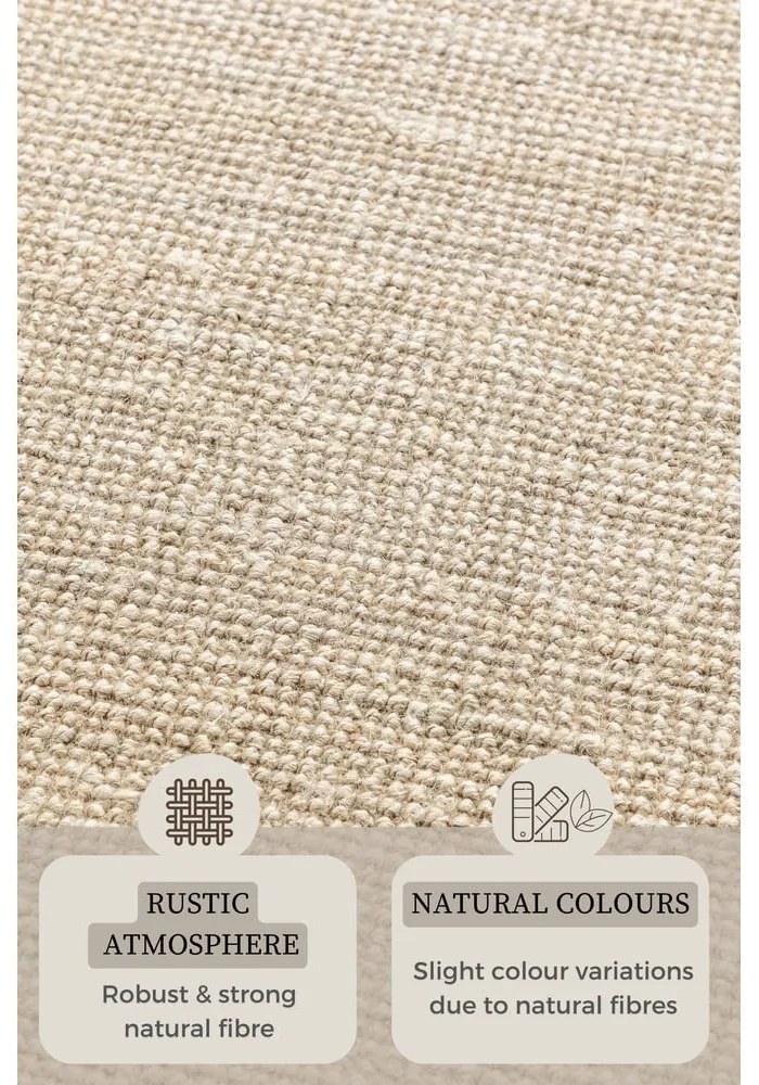 Tappeto color crema in iuta 60x90 cm Bouclé – Hanse Home
