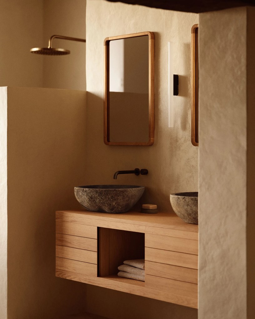 Kave Home - Lavabo da appoggio Tetsu in pietra Ã˜ 40 cm