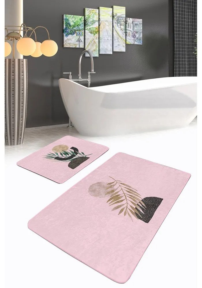 Tappetini da bagno rosa in set da 2 100x60 cm - Minimalist Home World