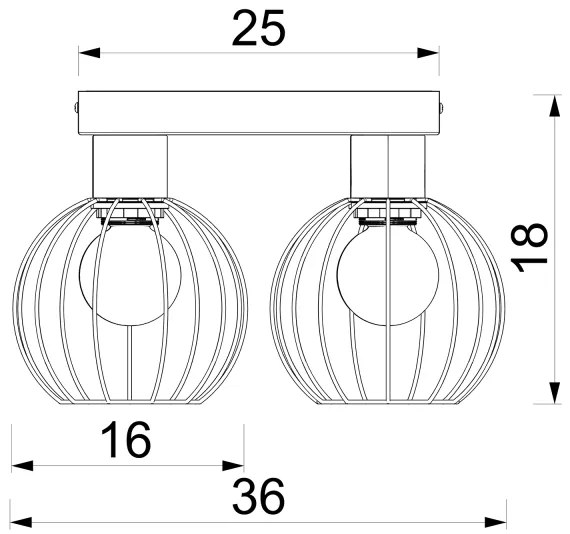 Faretto LAPS 4xE27/15W/230W nero