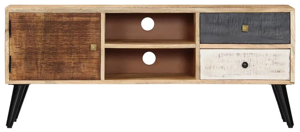 Mobile porta tv 115x30x47 cm in legno massello di mango