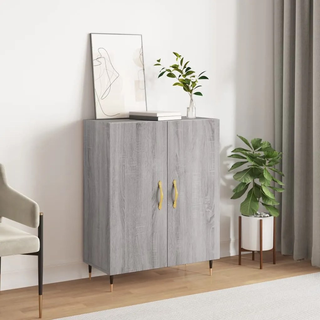 Credenza Grigio Sonoma 69,5x34x90 Cm İn Legno Multistrato /