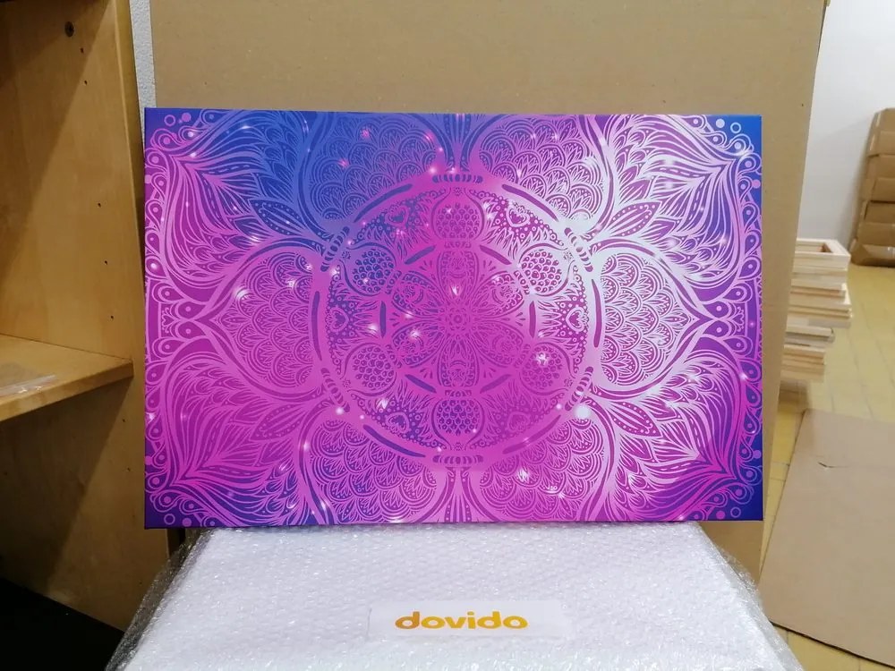 Quadro su tela – Mandala indiana con sfondo galattico