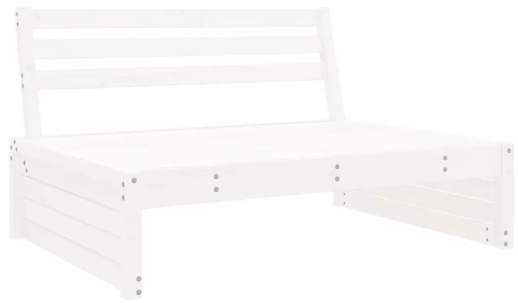 Set salotto da giardino 5 pz bianco in legno massello di pino