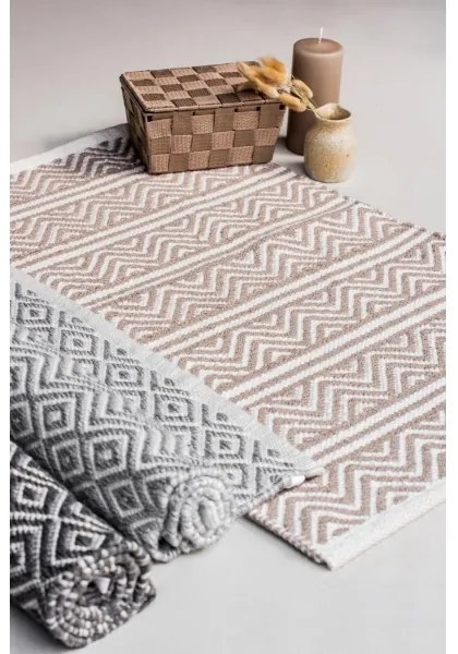 WENKO 24868100 - Tappetino da bagno SHAKI 50x80 cm beige/bianco