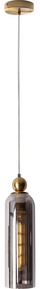 MAXLIGHT P0511 - Lampadario a sospensione con filo CAMPANILA 1xE27/40W/230V diametro 10 cm ottone/grigio