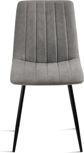 Sedia da pranzo in tessuto Grigio Chiaro gambe metallo nere - KOLE 2 sedie