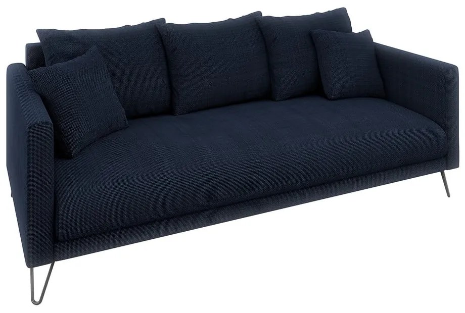 Divano blu scuro con rivestimento in ciniglia 200 cm Freya – Ropez