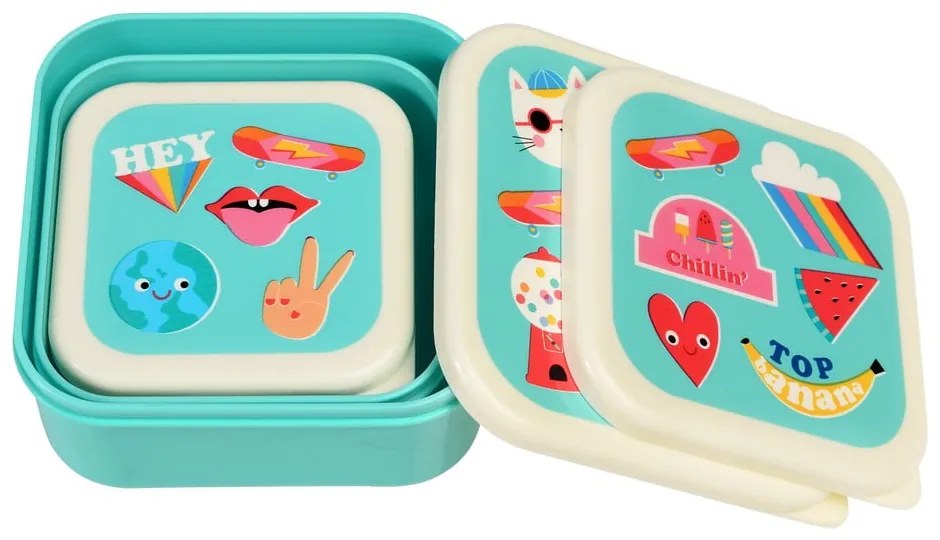 Portapranzo per bambini turchesi 3 pz Top Banana – Rex London
