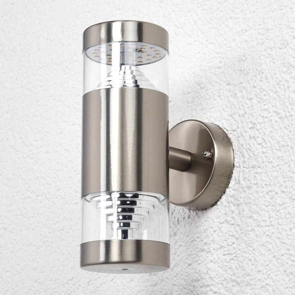 Applique da esterni a LED LANEA Lindby, Alluminio / Grigio / Zincato, Acciaio Inox, Moderno, Applique LED da esterni